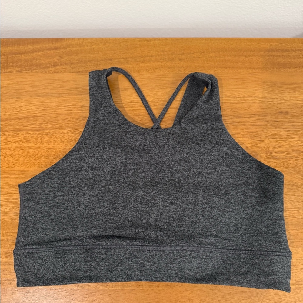 Vuori Gray Sports Bra with Racerback Design